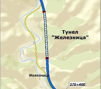 Почва строежът на тунел Железница, площадка за хеликоптер и два моста