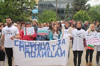 Протест в София за ново дело и свобода за петимата осъдени полицаи