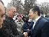 Много вятър и малко хора посрещнаха Кирил Петков в Благоевград