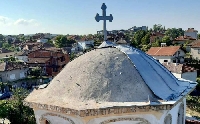 Бурята отнесе купола на най-големия храм в Струмяни