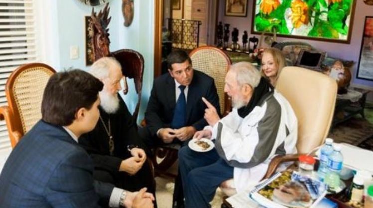 Знаковата срещу между патриарх Кирил и Фидел Кастро, източник: РИА Новости